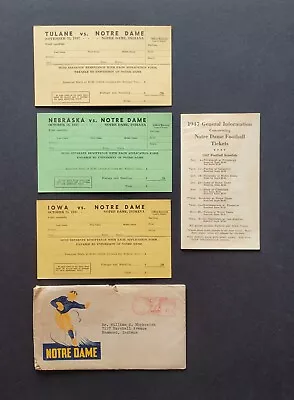 $75 • Buy 1947 Notre Dame Football Ticket Info Form & Original Mailer - National Champs