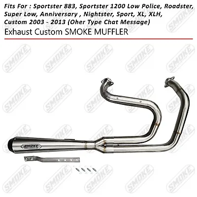 Exhaust System Pipe 2 Into 1 (Fits: 2003-2017 Harley-Davidson Sportster 1200) • $427.50