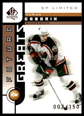 2001-02 SP Authentic Limited Marian Gaborik 007/150 Minnesota Wild #123 • $2