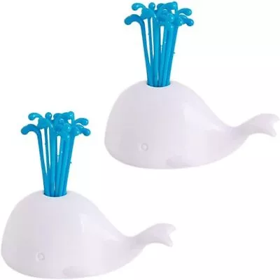 2pcs Beluga Whale Fruit Sticks Durable Mini Cartoon Toothpick  Restaurant • $13.76