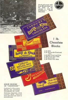 AV5 Vintage Cadbury's Chocolate Advertisment Poster Print A3 17 X12   • £6.94