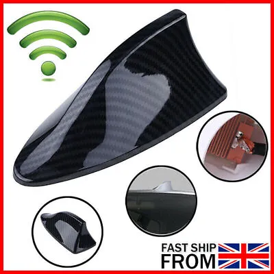 £8.99 • Buy Carbon Fiber Style Car Shark Fin Aerial Antenna Mast Roof AM/FM Radio Signal BP