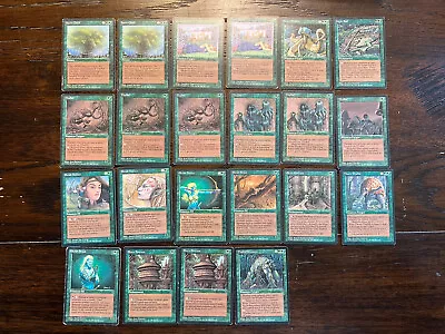 Vintage Magic The Gathering 1994 Green Deck Black Boarder Lot 22 • $16