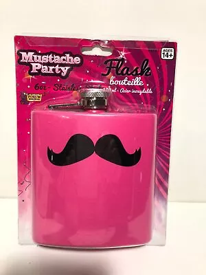 Pink Moustache Flask ~ Adult Cocktail Mustache Party Favor Gift ~ • $10