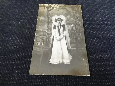 Social History Postcard Girl In Fancy Dress Mary Queen Of Scots 1911 Xmas - 8583 • £3