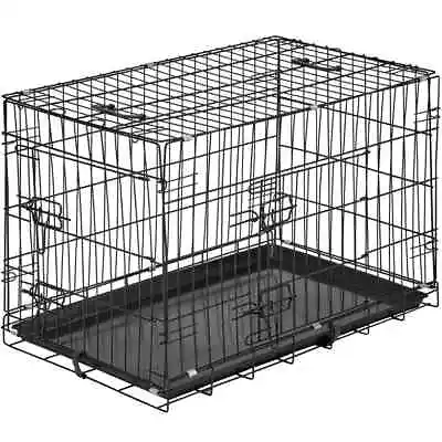 Premium Folding Dog Cage Metal Puppy Pet Crate Carrier Home Training Kennel • £39.99