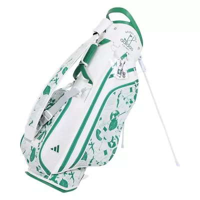 Adidas Golf Men Stand Caddy Bag PLAY GREEN Graphic 8.5 X 47 In 3.2kg White NMH62 • $332.57