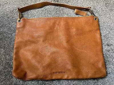 Ted Baker All Leather Bag Tan Colour-vgc • £29.99