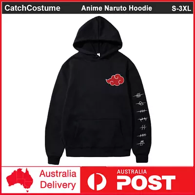 Anime Naruto Akatsuki Cloud Hoodie Unisex Sweatshirt Cosplay Jacket Cool Print • $32.99