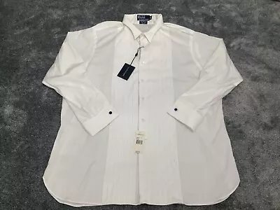 Polo Ralph Lauren Men's Formal Tuxedo Shirt White Ruffle Front Size 18 - 34 NEW • $49.99