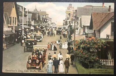 Oak Bluffs Governor’s Day MA Massachusetts Busy Vintage Postcard BB86 • $10