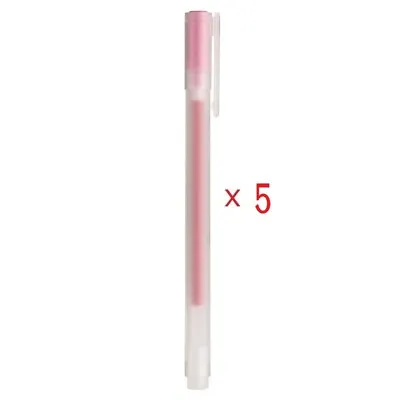 Made In JAPAN MUJI Gel Ink Ballpoint Pen Pink 0.5mm X 5 • $6.63