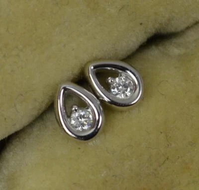 £145 • Buy Quality 18 Carat White Gold And Diamond Solitaire Stud Earrings