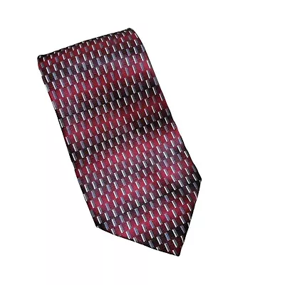 Van Heusen Silk Tie Mens Necktie Red Gradient Striped Business Evening Menswear • $4.37