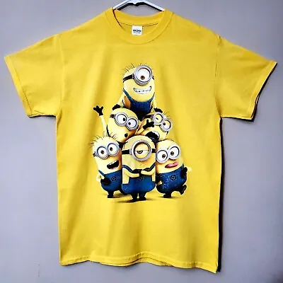 DESPICABLE ME MINIONS Adult Yellow Cotton T-Shirt By Gildan Size Medium M • $14.95