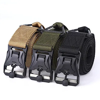 Military Tactical Belt Police Belt Army Combat Waistband W/ Quick Release Buckle • $9.88