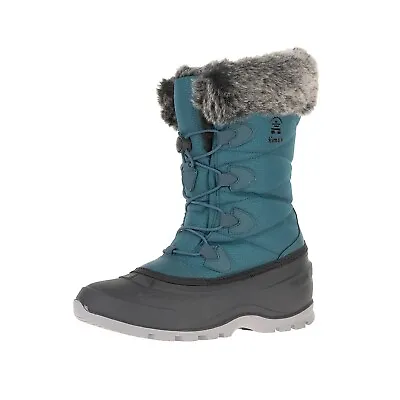 KAMIK MOMENTUM-3 Snow Seam-Sealed Waterproof Plush Faux-Fur Collar Boots TEAL • $95.22