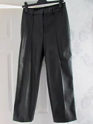 £5.99 • Buy M & S Collection - Faux Leather Black Straight Leg Trousers - Size Uk 10 Short