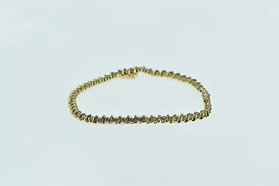 14K 0.85 Ctw Diamond Classic Vintage Tennis Bracelet 6.5  Yellow Gold *72 • $629.95