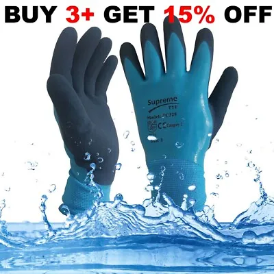 £2.49 • Buy Waterproof Latex Coated Work Safety Grip Gloves Builders Gardening Mechanic