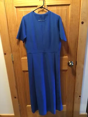 Amish Mennonite Hand Made Ladies S/S Sky Blue Dress B42 EUC Plain Clothing  • $12.99