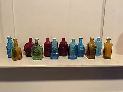 Lot 12 Vintage Wheaton & Taiwan Miniature Glass Bottles Poison Skull 3 Warner's • $52