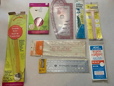 Vintage Dressmakers Sewing Ruler Tool Guides DRITZTRAUM + LOT 8 NOS • $39.99