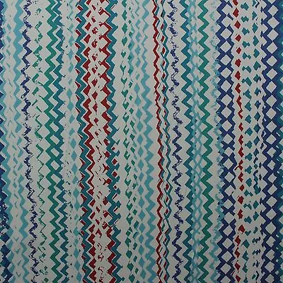P Kaufmann Wobble Marine Blue Turquoise Geometric Zig Zag Fabric By Yard 54 W • $8.99