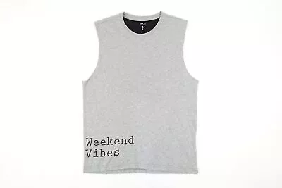 Bar Iii 3 Gray Medium Weekend Vibes Sleeveless Tshirt Mens Nwt New • $3.40