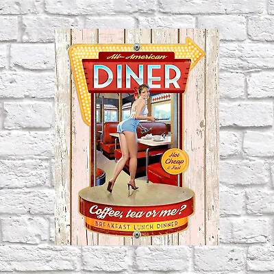 £4.75 • Buy American Diner, Retro Tin Sign Nostalgic Art Gift Home Decor