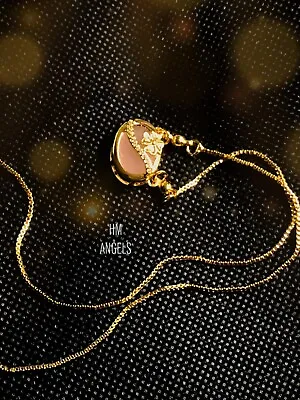 Necklace For Women Golden Chain With Artificial Oval Stone Pendant Jewelry  • £9.99