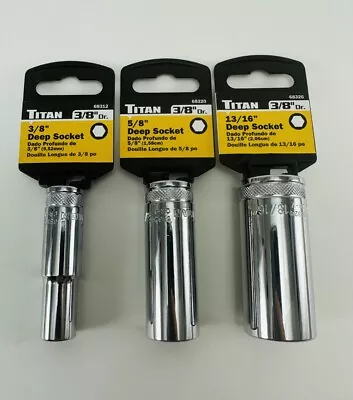 Titan INDIVIDUAL 3/8” Drive Deep SAE Standard Socket Choose From 1/4  - 1  • $7.29