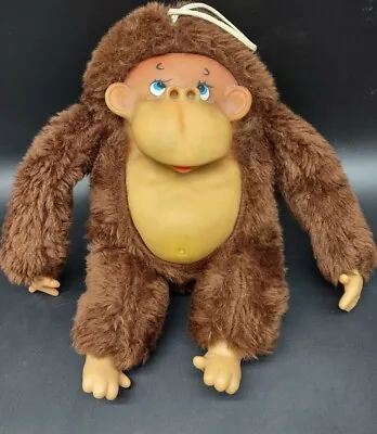 Vintage Rubber Face Gorilla Plush - Gerber Atlanta Stuffed Brown Monkey Novelty • $14.95