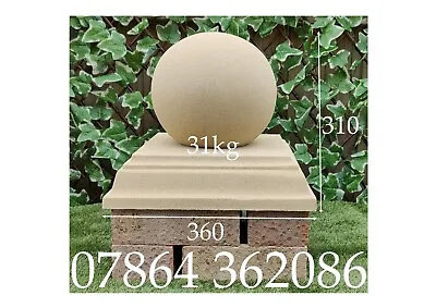 Cast Stone Pier Cap (1.5 X 1.5 Brick Square) ------STEPPED Finial 9  Ball------ • £60
