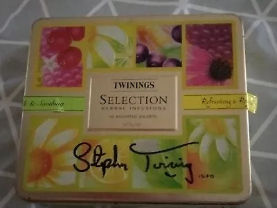 Twinings Tea Tin With Stephen Twinings Signature On The Front Comes Empty • $20