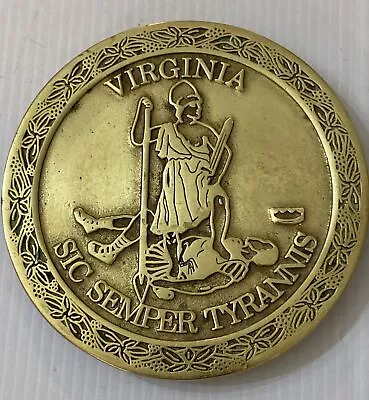 Vintage Virginia Metalcrafters Great Seal Of Commonwealth Virginia State Trivet • $125