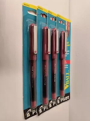 (4) 35205 Pilot VBall Stick Rolling Ball Pen Red Ink Ex Fine 0.5mm. • $9.95