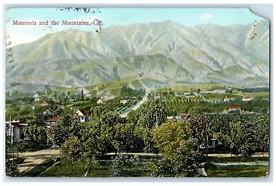 1908 View Of Monrovia And The Mountains California CA Posted Antique Postcard • $29.95