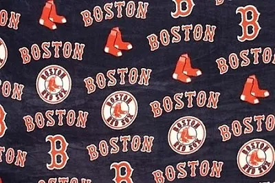 Boston Red Sox On Navy MLB Major League Baseball Print Fleece Fabric #s6564-bf • $12.97