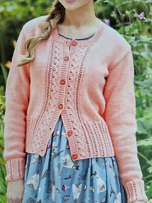 DK Crepe Knitting Pattern Lady's Cardigan Sizes 32 - 54   (657) • £1.95