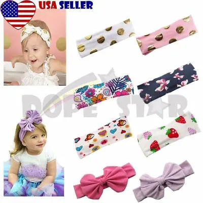 $9.98 • Buy 8 Pieces Girls Kids Toddler Baby Headband Wrap Hair Bow Flower Band Headwear