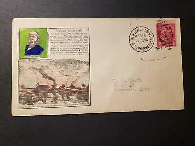  CHEESE BOX On A RAFT  Naval Cover 1941 MONITOR Vs MERRIMAC Civil War Cachet • $19.99