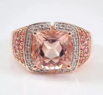 3Ct Cushion Cut Simulated Morganite Women's Cocktail Ring 14K Rose Gold Plated • $104.99