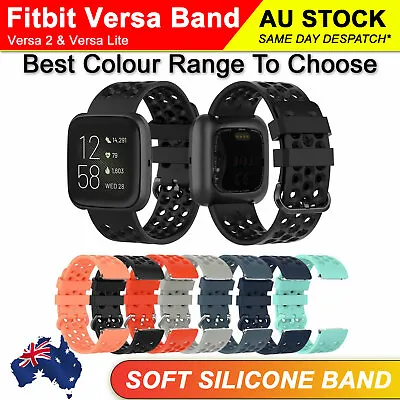 Fitbit Versa 2 Lite Sports Replacement Silicon Band Metal Buckle Wristband Bands • $5.20