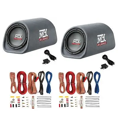 MTX Audio 8  240W Amplified Subwoofer (2 Pack) & Soundstorm Wire Kit (2 Pack) • $363.99