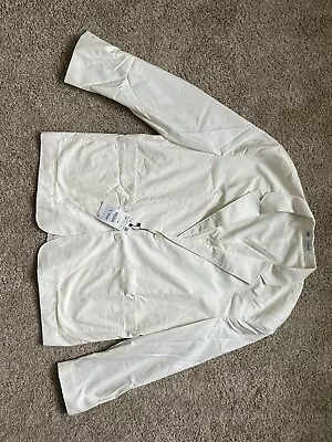 Zara Men’s Poplin Suit Jacket Oyster White Size 40 • $18.99