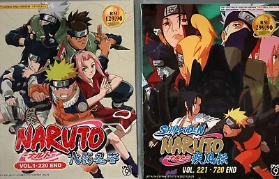 Naruto Series & Naruto Shippuden Series Vol.1-720 End DVD (English Dub) (Anime) • $123.29