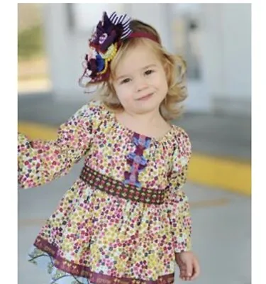 Matilda Jane DRESS Size 4 Girls Character Counts Esmeralda Mix Fabrics Colorful • $19.99