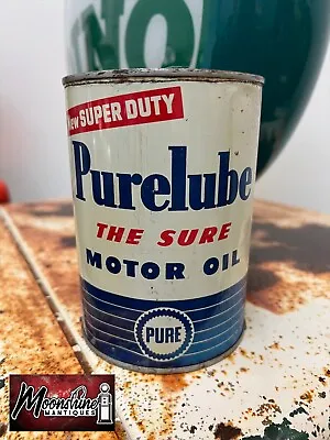 $36 • Buy 1950’s Super Duty PURE Purelube Motor Oil Can 1 Qt. - Gas & Oil
