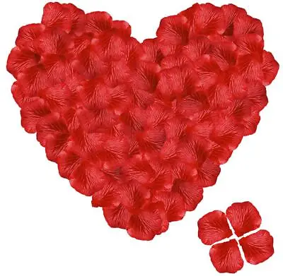 Red Rose Silk Petals 1000pcs Wedding Confetti Valentines Engagements Table Decor • £3.99